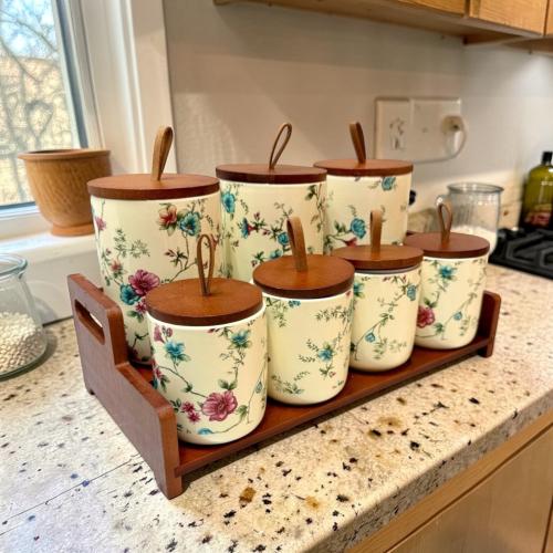 طقم بهارات سيراميك 7 قطعة