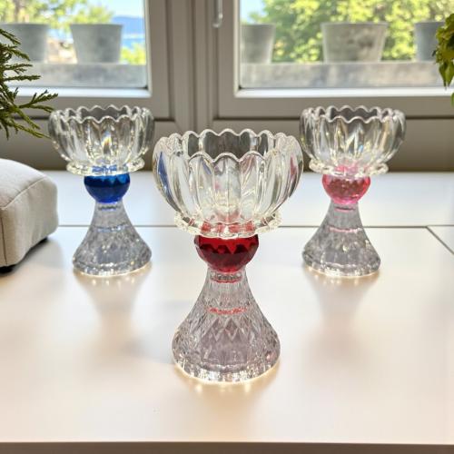 صحن زجاج شفاف بقاعدة بالحبة