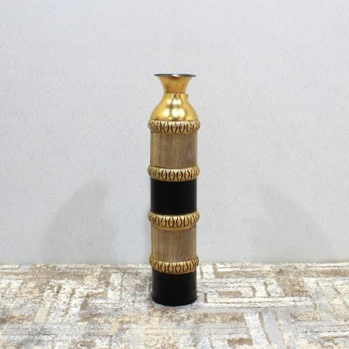 فازة معدن وسط - ذهبي * أسود 70سم