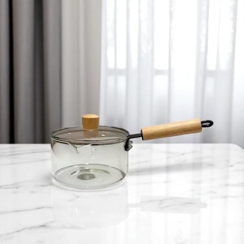 طاوة زجاج مع غطاء سعة 1.8 لتر