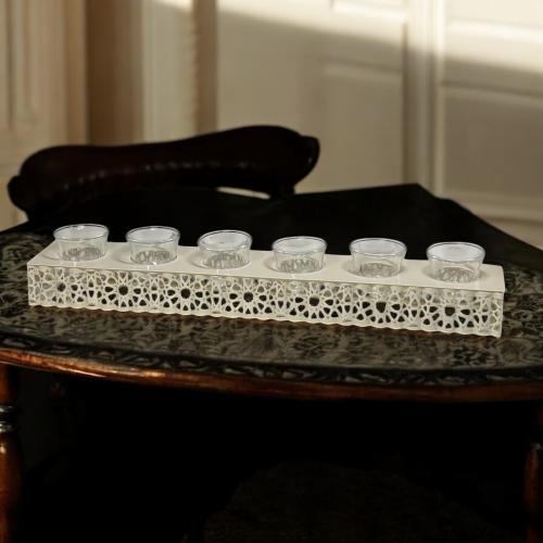 استاند فنجان معدن ابيض 6 قطعة