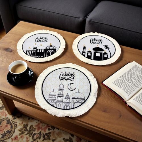 لبادة طاولة دائرية رمضان يجمعنا بالحبة