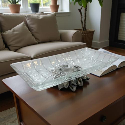 صحن زجاج بقاعدة