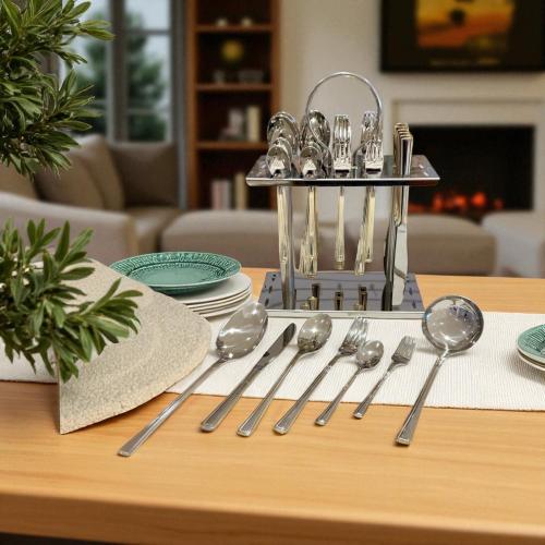 طقم ملاعق مع شوكة مع سكينة