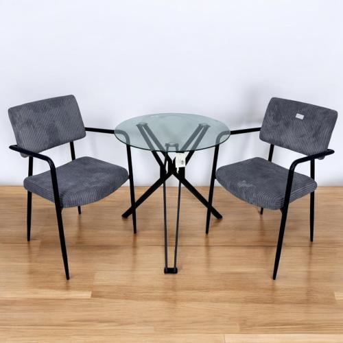 طاولة مسطح زجاج مع 2 كرسي