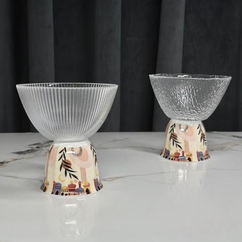 زبدية زجاج بقاعدة رمضان - بالحبة