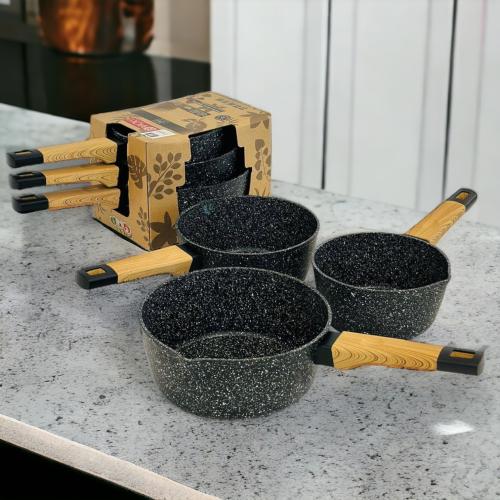 طقم طاوة قلي جرانيت 3 قطعة