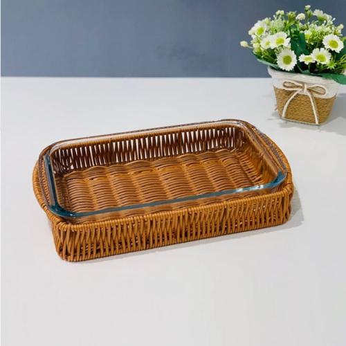 صحن خسف مستطيل مع غطاء زجاج