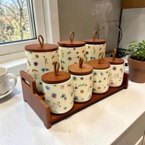 طقم بهارات سيراميك 7 قطعة