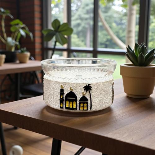 صحن زجاج بقاعدة بولي رمضان