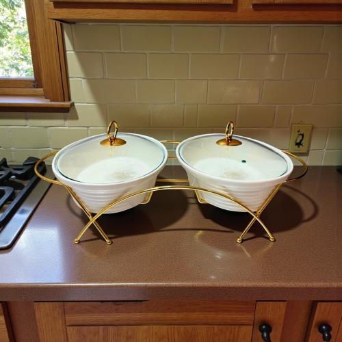 قدر شوربة باستاند ذهبي 2 قطعة