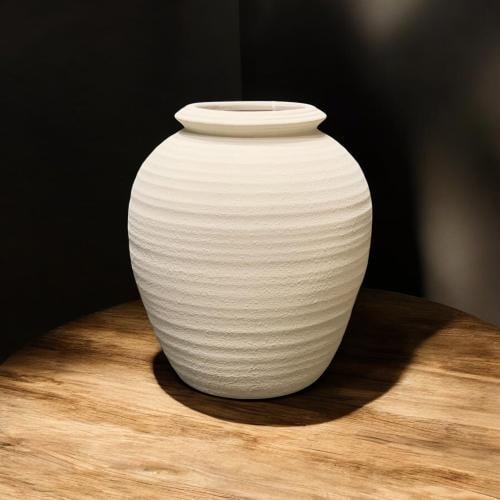 فازة سيراميك أبيض مقاس 28 * 24 سم