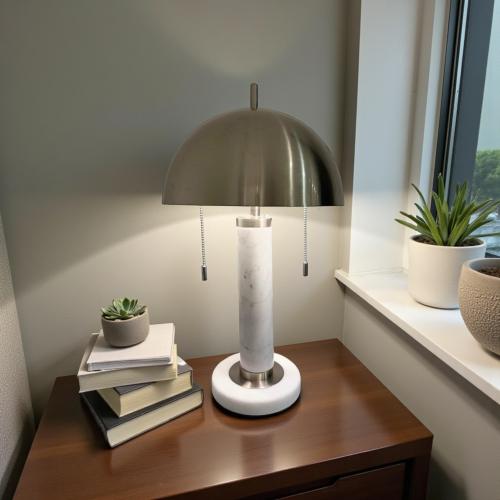 اباجورة رخام مع استيل