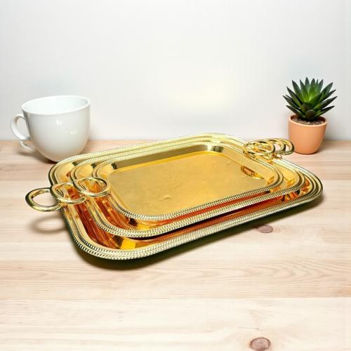 طقم تبسي استيل 3ح ذهبي