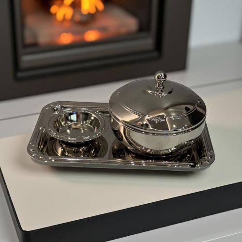 طقم تبسي مع تمرية فضي