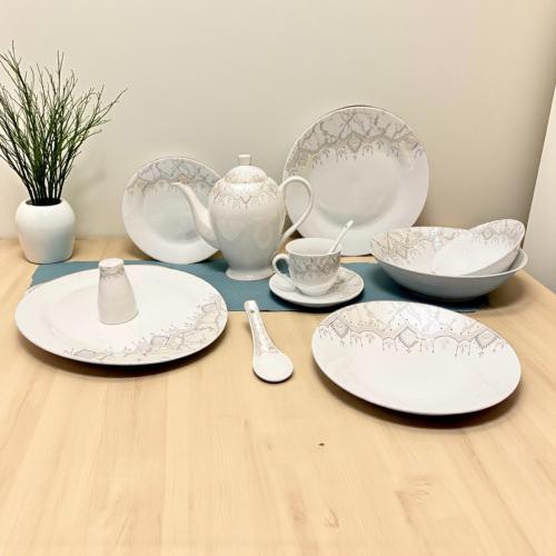 طقم عشاء سيراميك 55 قطعة
