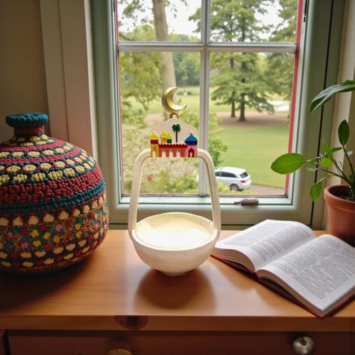 صحن سيراميك شيالة رمضان ذهبي