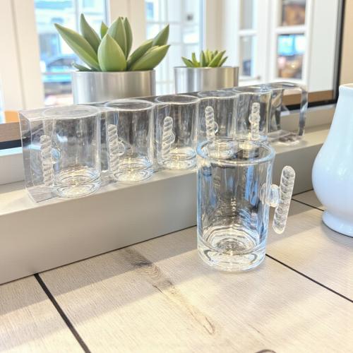 طقم كاسات شفاف 6 حية