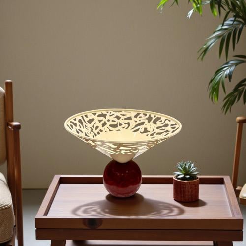 صحن معدن بقاعدة بيج