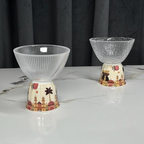 زبدية زجاج بقاعدة رمضان - بالحبة