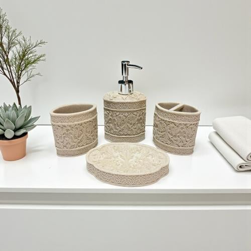 طقم علبة صابون سيراميك 4 حبه