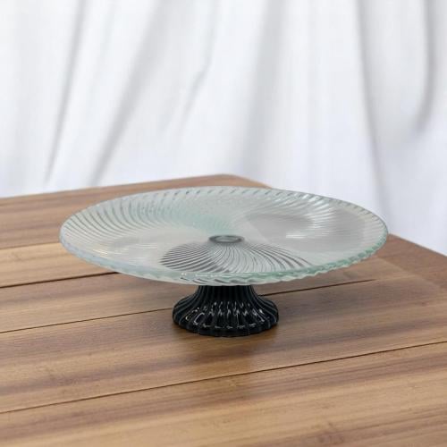 صحن زجاج بقاعدة مقاس 32 * 11.5 سم