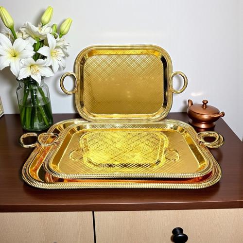 طقم تبسي استيل 3ح ذهبي