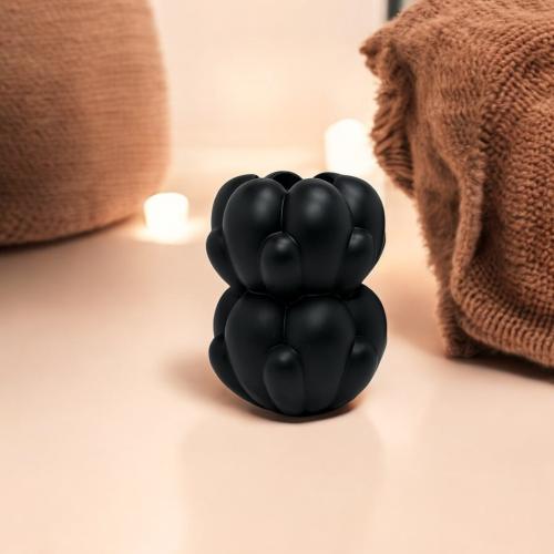 فازة سيراميك أسود مقاس 17 سم