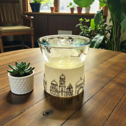 صحن زجاج بقاعدة بولي رمضان