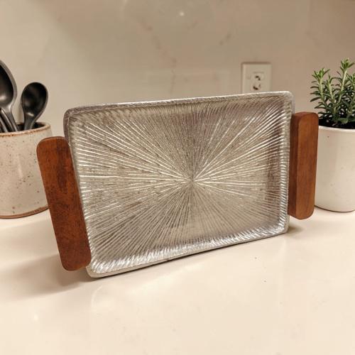 صحن المنيوم فضي ثلاث مقاسات