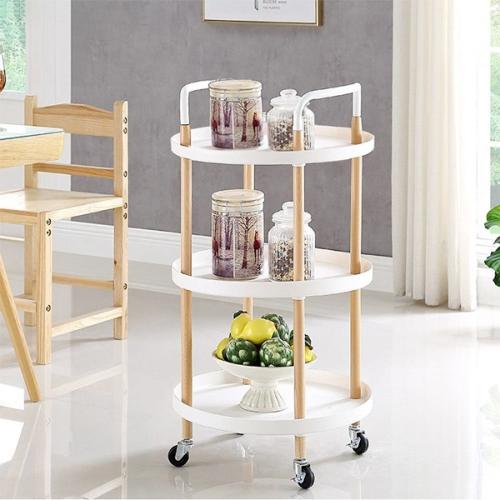 ترولي بلاستيك أبيض دائري 3 دور