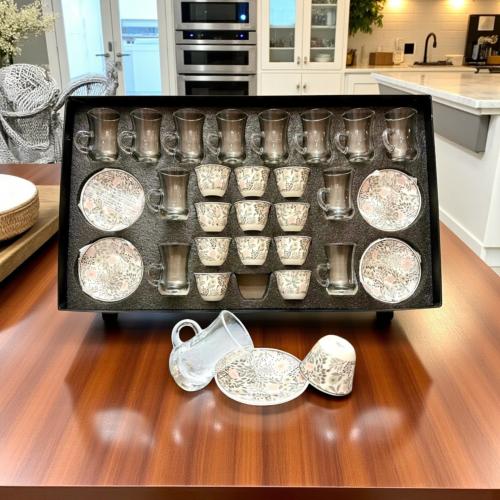 طقم بيالة مع فنجان 36 قطعة