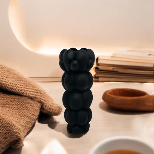 شمعدان سيراميك أسود مقاس 20 سم