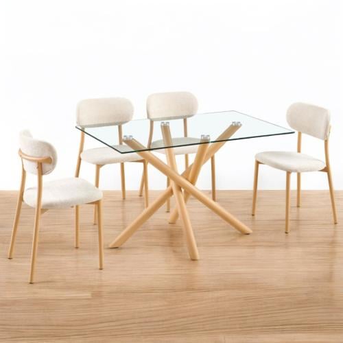 طاولة طعام 4 + 1 مقاس 130*80*77 سم