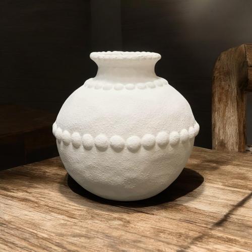 فازة سيراميك أبيض مقاس 32 * 30.5 سم