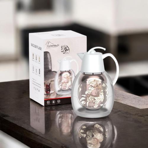 ثلاجة الجوهرة سعة 1 لتر أبيض شفاف مع تعليقة شاي أو قهوة