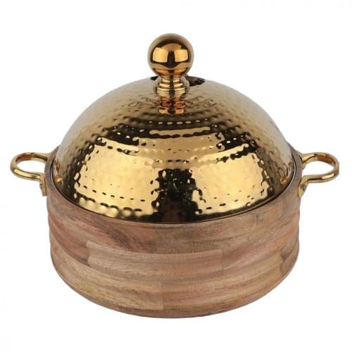 حافظة طعام سلطانة 4 لتر ذهبي خشبي