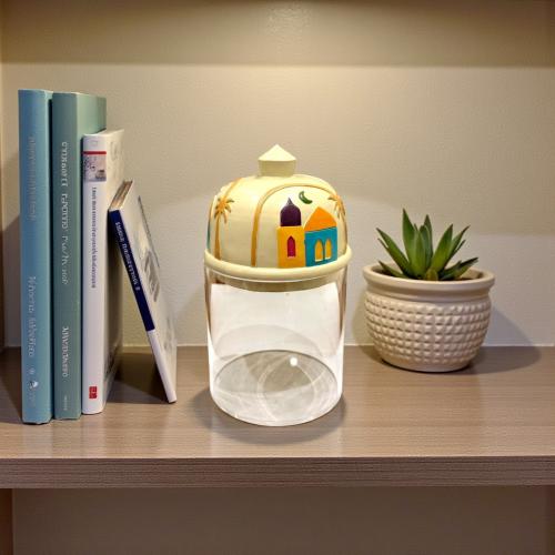 برطمان زجاج بغطاء بولي رمضان