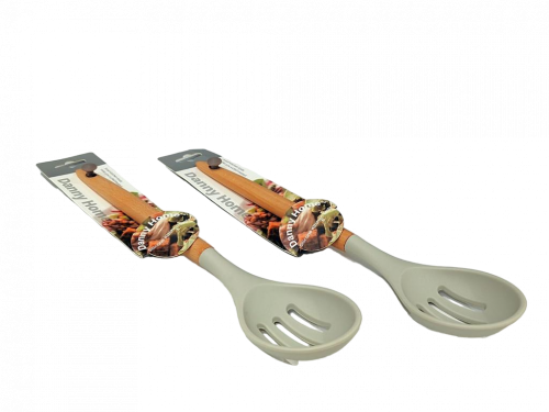 ملعقة غرف بيد خشب بالحبة