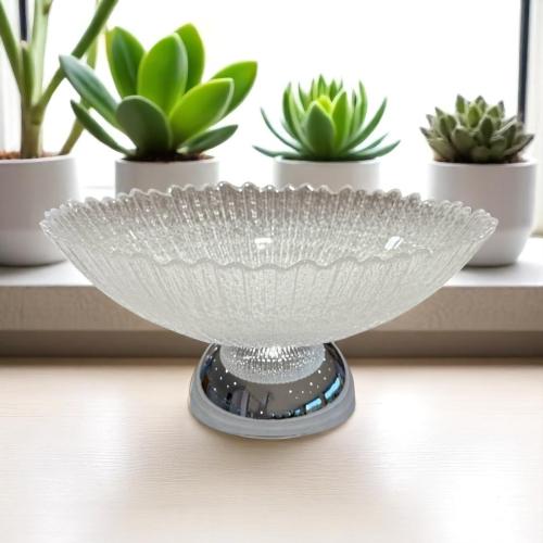 صحن زجاج بقاعدة مقاس 24 سم