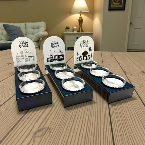 زبدية زجاج باستاند 3 حبه رمضان - بالحبه