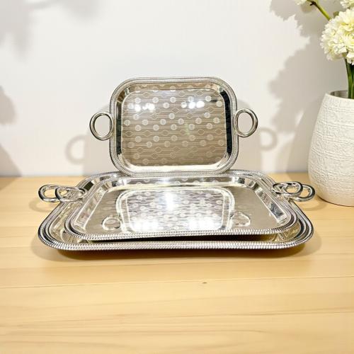 طقم تبسي استيل 3ح فضي