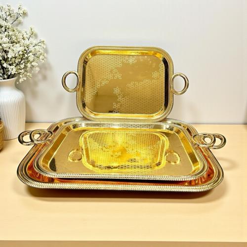 طقم تبسي استيل 3ح ذهبي