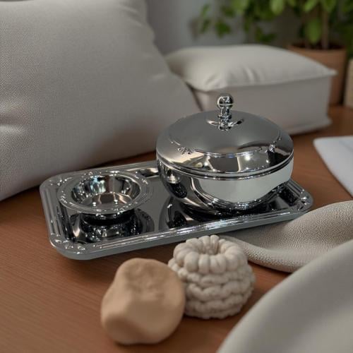 طقم تبسي مع تمرية فضي