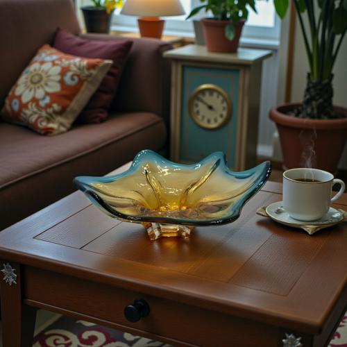 صحن زجاج بقاعدة