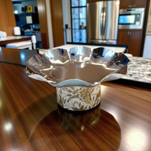 ًصحن استيل بقاعدة