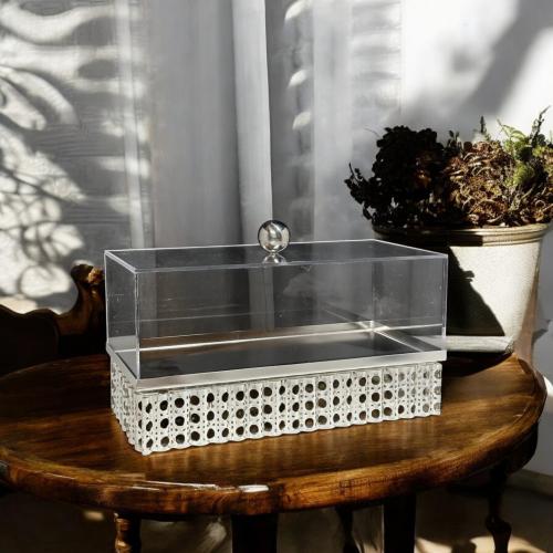 صحن كيك مستطيل باستاند مقاس 16 * 30 * 15 سم