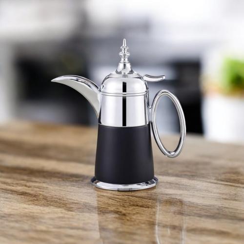 دلة ضيافة استيل فضي اسود 0.4 لتر