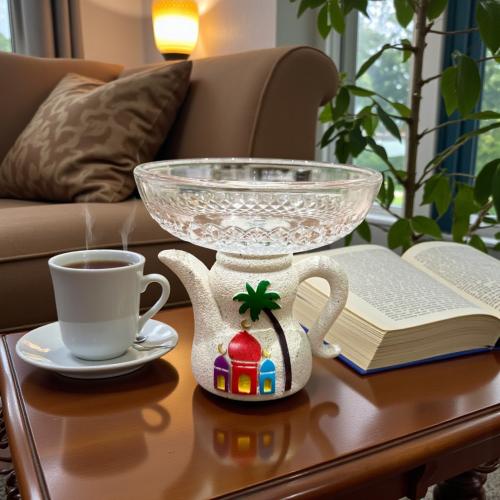 صحن زجاج بقاعدة دلة بولي رمضان