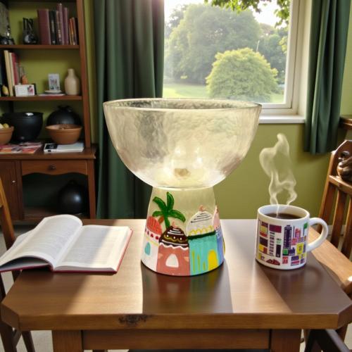 صحن زجاج بقاعدة بولي رمضان